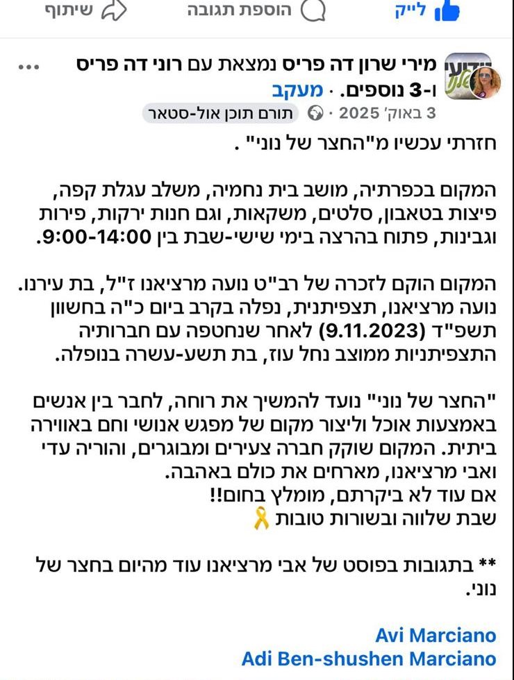 פוסט המלצה על החצר של נוני